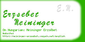 erzsebet meininger business card